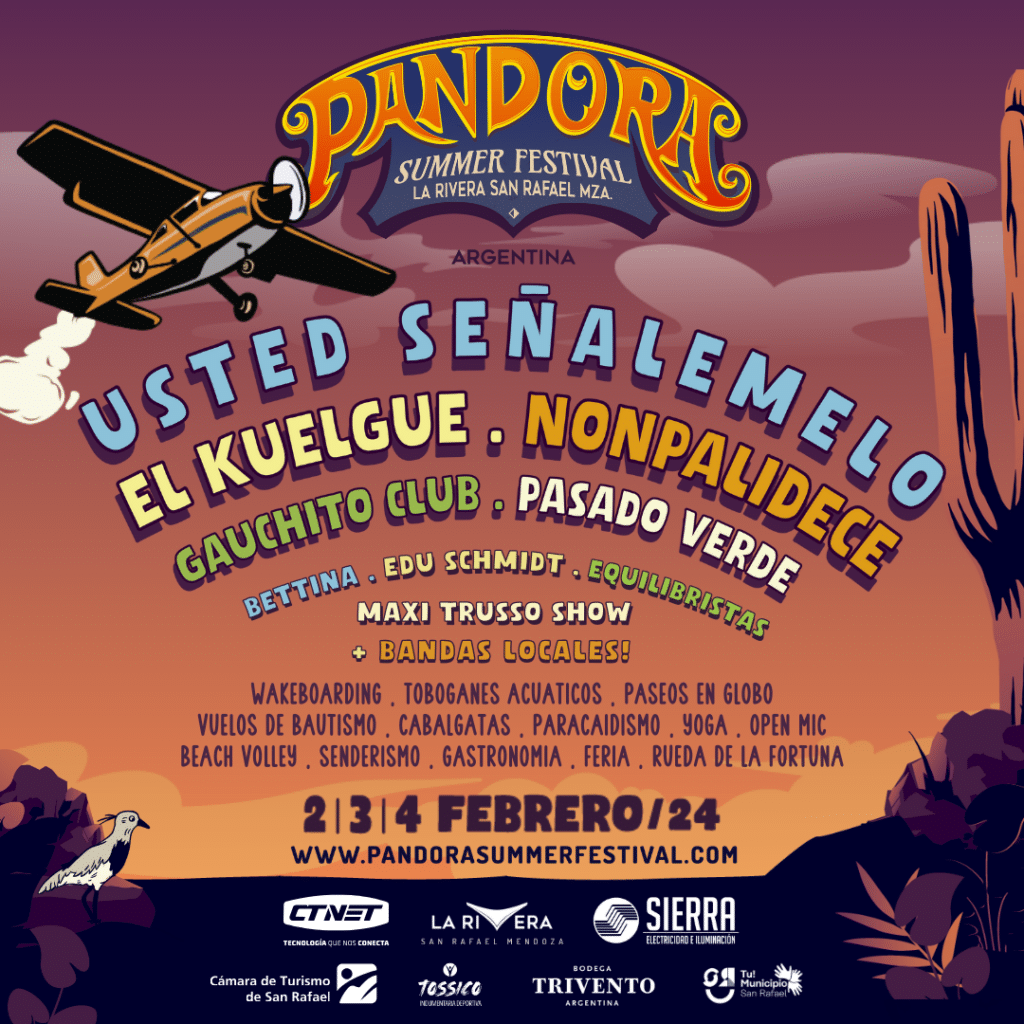 Mendoza celebrará Pandora Summer Festival: un Line-up imperdible junto a naturaleza y experiencias de bienestar