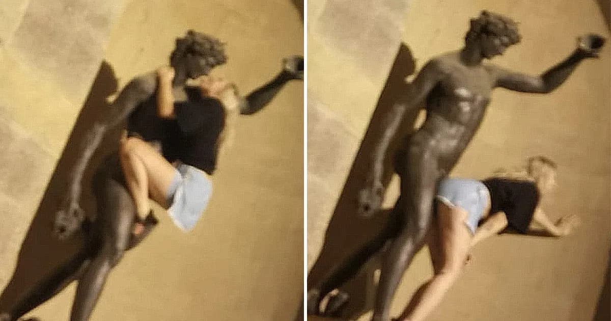 Furia en Italia: un turista simuló tener sexo con una famosa estatua