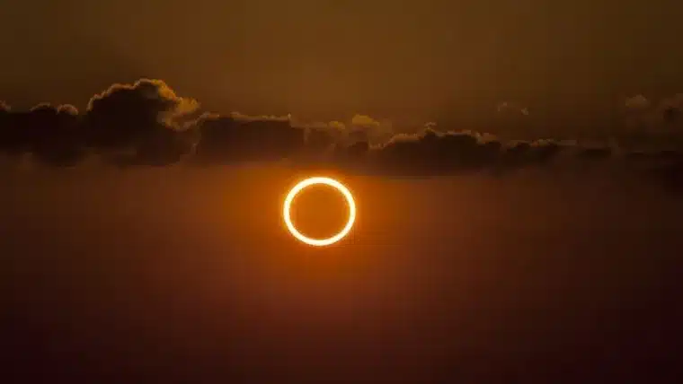 image eclipse anular solar anillo fuego foto archivo