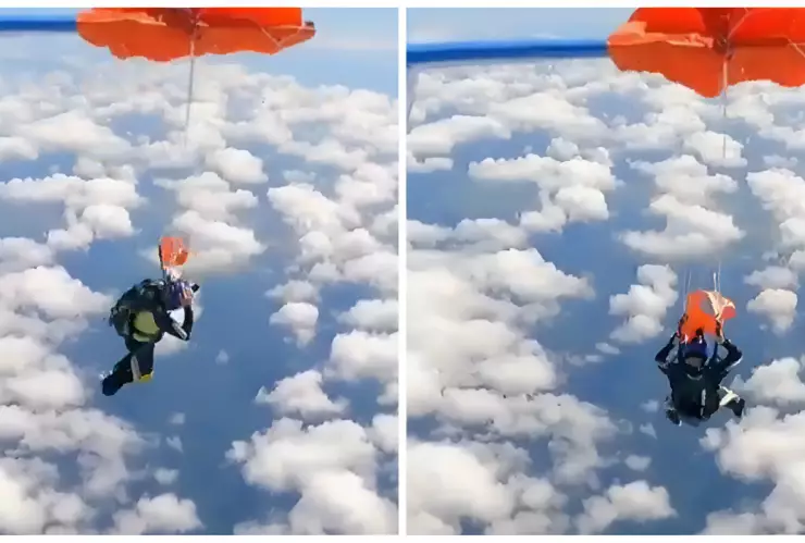 Un paracaidista quedó colgado de la cola del avión tras un accidente con el paracaídas image descarga 10 1