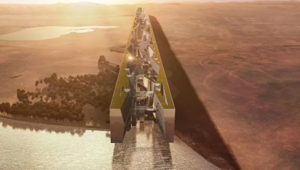 Mueven toneladas de tierra en pleno desierto y levantan la ciudad más futurista del mundo image the line