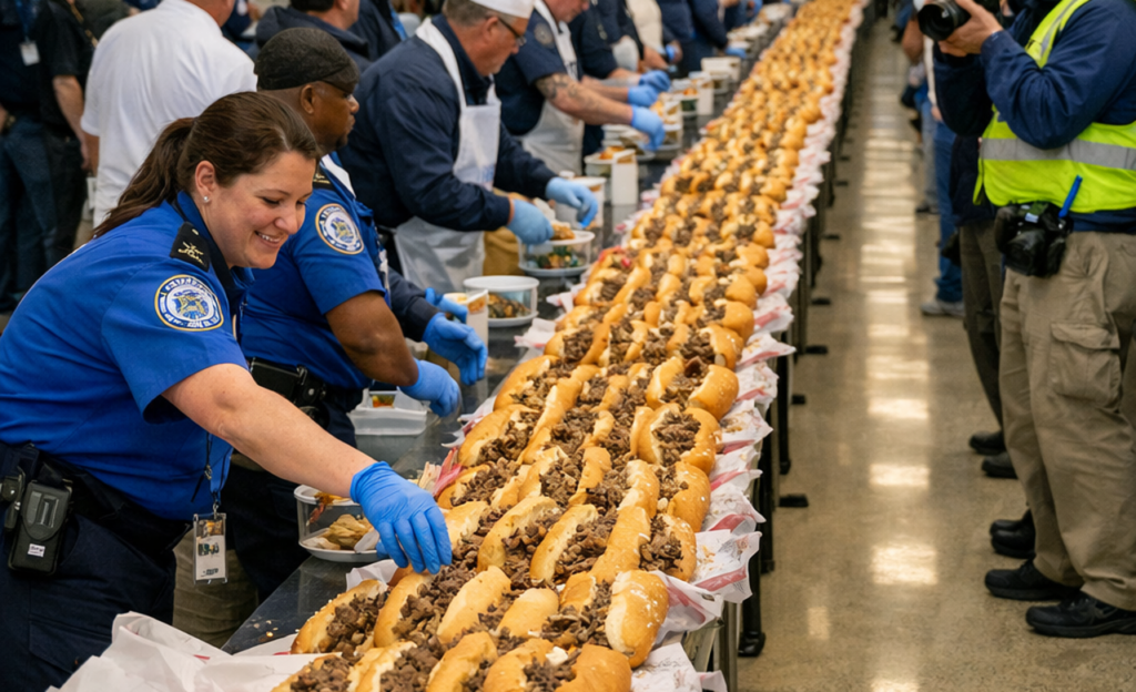 El aeropuerto de Filadelfia rompió un récord mundial con una fila de cheesesteaks de 366 metros image imagen 1280x780 sin deformar