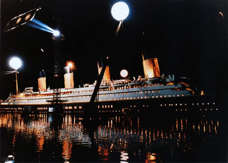 image Titanic Movie Cinema shooting. Airstar Lighting balloons