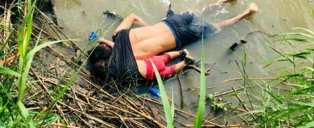 EDS NOTE: GRAPHIC CONTENT - The bodies of Salvadoran migrant Oscar Alberto Mart??nez Ram??rez and his nearly 2-year-old daughter Valeria lie on the bank of the Rio Grande in Matamoros, Mexico, Monday, June 24, 2019, after they drowned trying to cross the river to Brownsville, Texas. Martinez' wife, Tania told Mexican authorities she watched her husband and child disappear in the strong current. (AP Photo/Julia Le Duc)