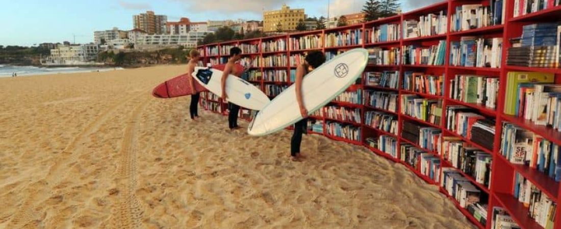 Biblioteca en la playa