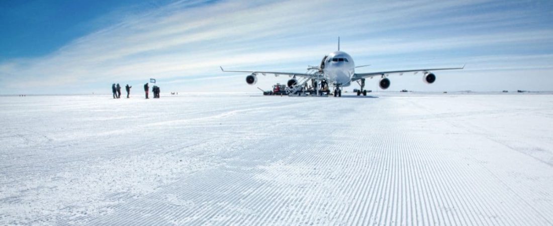 Por primera vez un avión Airbus A340 aterrizó en la Antártida