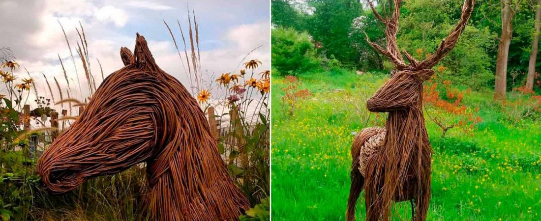 Artista británica decora bosques con perfectas esculturas creadas con ramas de sauce