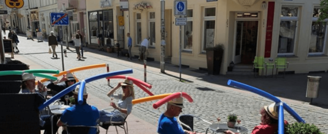 Bar en Alemania usa flota flota para marcar la distancia social