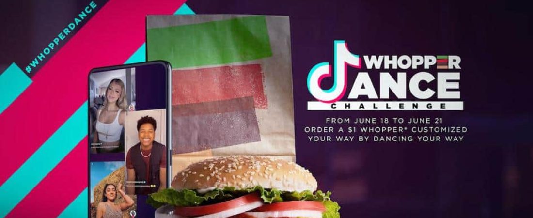 Burger King ofrecerá códigos promocionales de Whooper por $ 1 a aquellas personas que publiquen un baile en TikTok