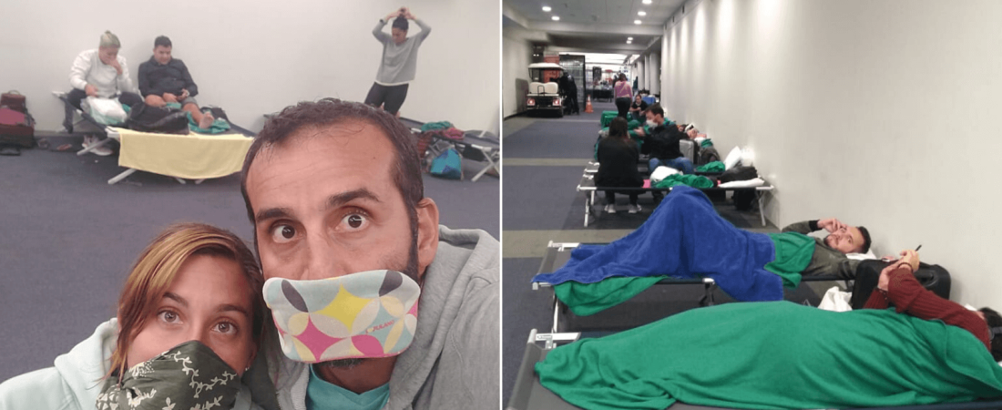 De turistas a 'refugiados' crónicas de turistas argentinos que quedaron varados por el mundo y duermen en aeropuertos acondicionados para el aislamiento 1