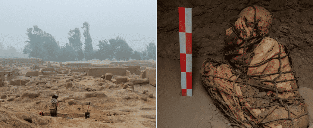 Descubren momia pre inca en perfecto estado de conservación en yacimiento arqueológico peruano-1