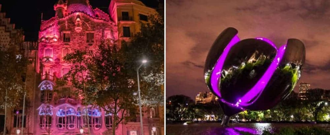 Día Internacional del Cáncer de Mama 2021 Monumentos de todo el mundo se iluminan de rosa para concientización-4