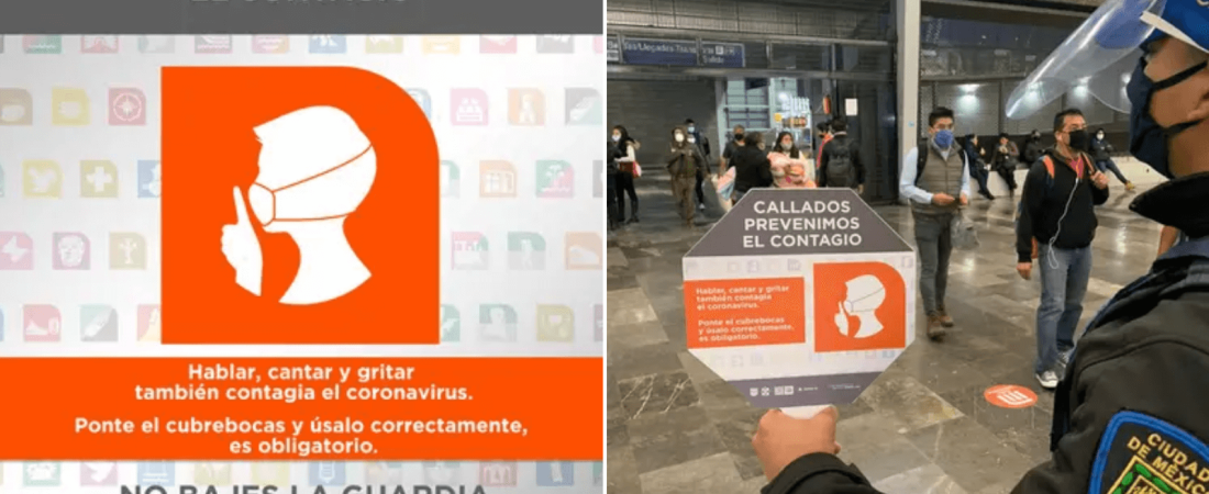 El metro de CDMX lanza campaña para que los pasajeros no hablen durante su viaje 1