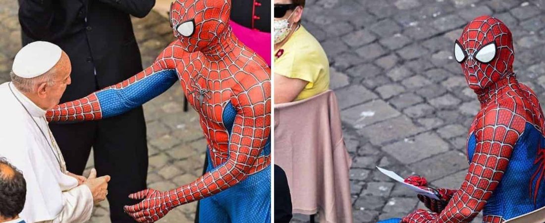 El papa Francisco y Spider-Man se encontraron en el Vaticano