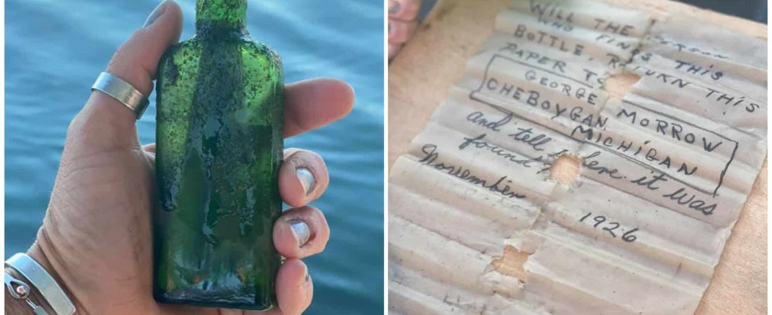 Encontró una botella en el fondo del río con un mensaje de 1926 y decidió cumplir lo que la carta pedía