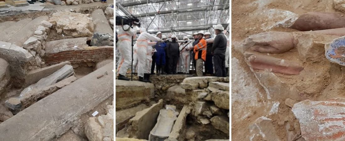 Encuentran un sarcófago de plomo y manos de piedra bajo la catedral de Notre Dame