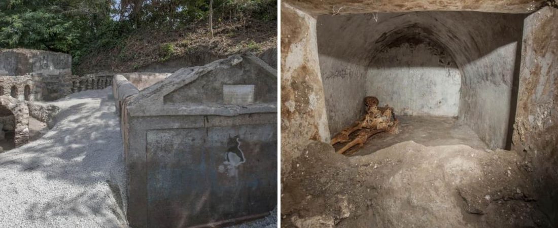 Encuentran una tumba con un cuerpo momificado en las ruinas de Pompeya