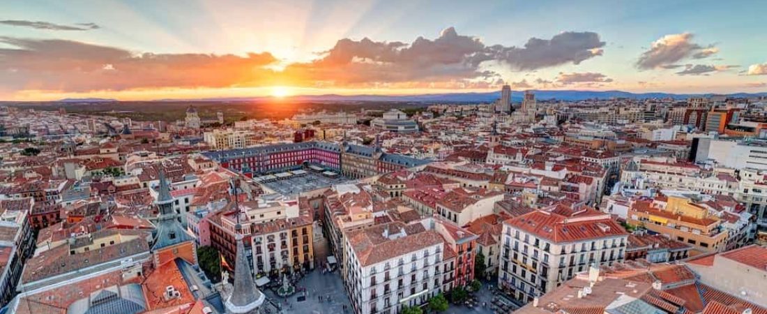 Plaza Mayor or Main Square in Madrid center. Spain.