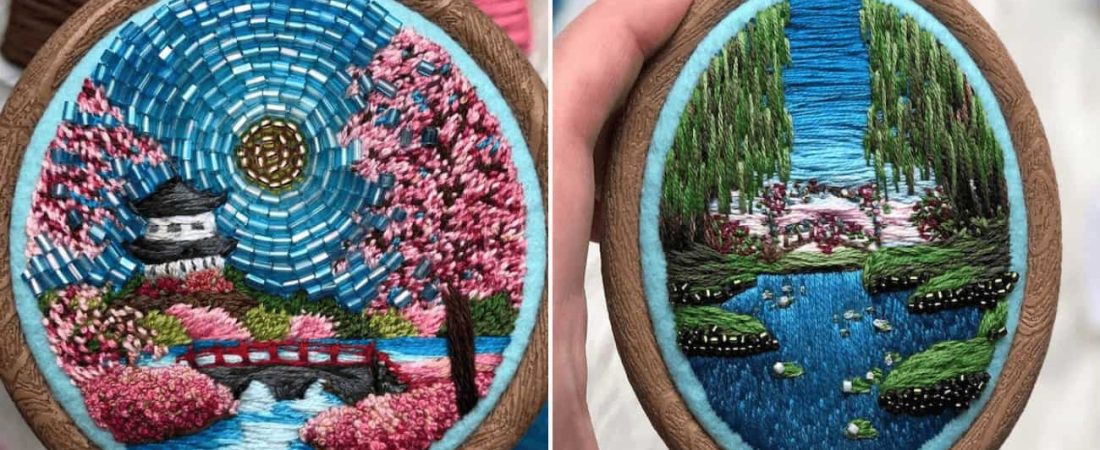 Esta artista rusa recrea los más bonitos paisajes a partir de diseños bordados llenos de cuentas 1