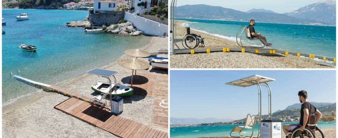 Grecia hace que cientos de playas sean accesibles para sillas de ruedas colocando rampas hacia el agua