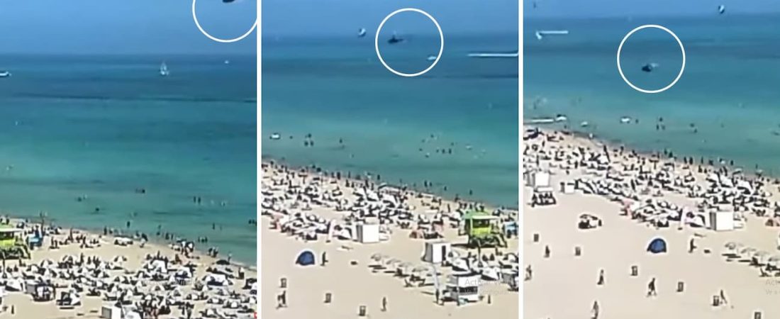 Un helicóptero se estrelló en las costas de Miami Beach