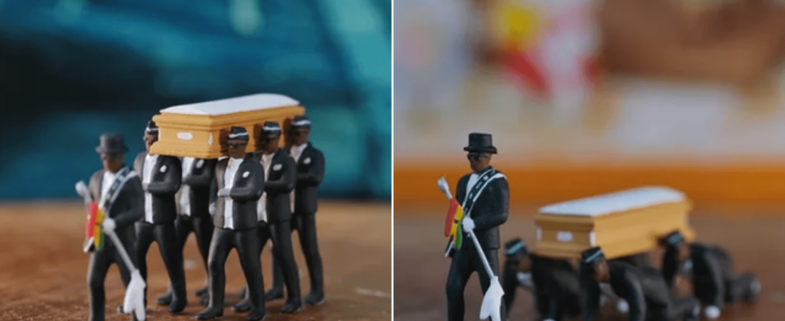 Insólito Crearon las figuras miniatura del baile del ataúd que es furor en redes sociales y puedes conseguirlas por US$ 49