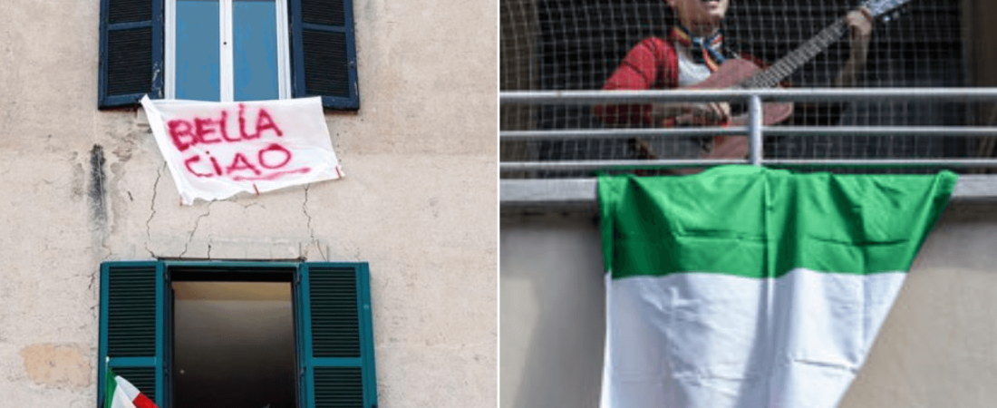 Italianos cantan Bella Ciao desde sus balcones en conmemoración a los 75 años de la caída del fascismo