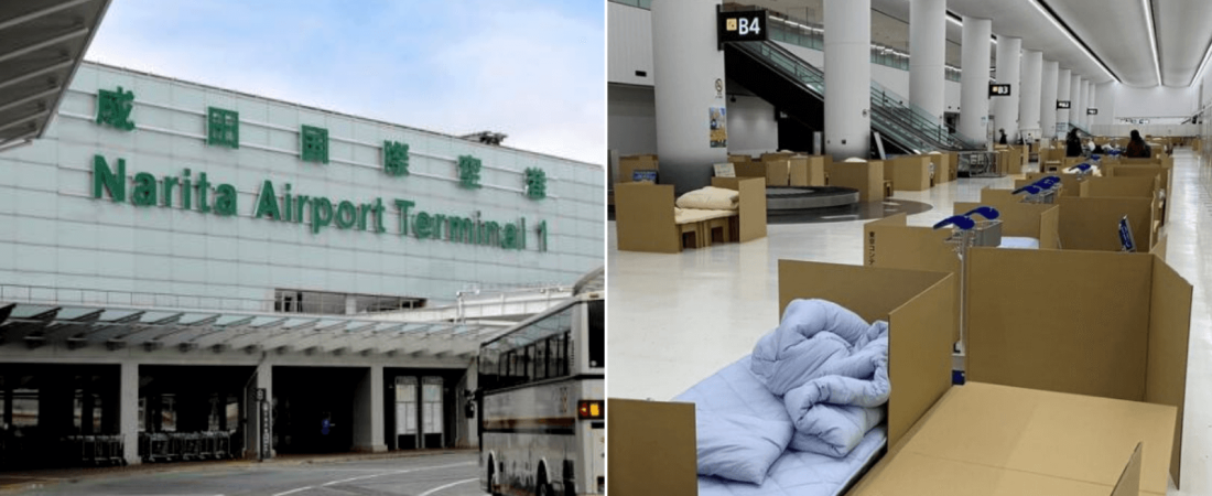 Japón El Aeropuerto Internacional de Narita se convirtió en un hotel de cartón para hospedar a extranjeros varados 4