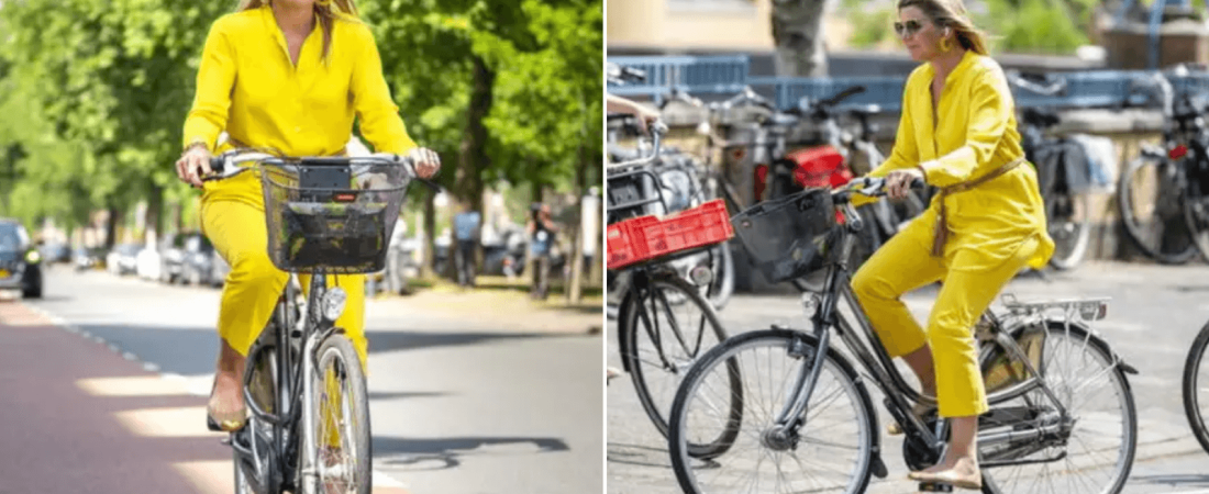 La reina Máxima de Holanda eligió una bicicleta como medio de transporte para asistir a la reapertura de un museo 1