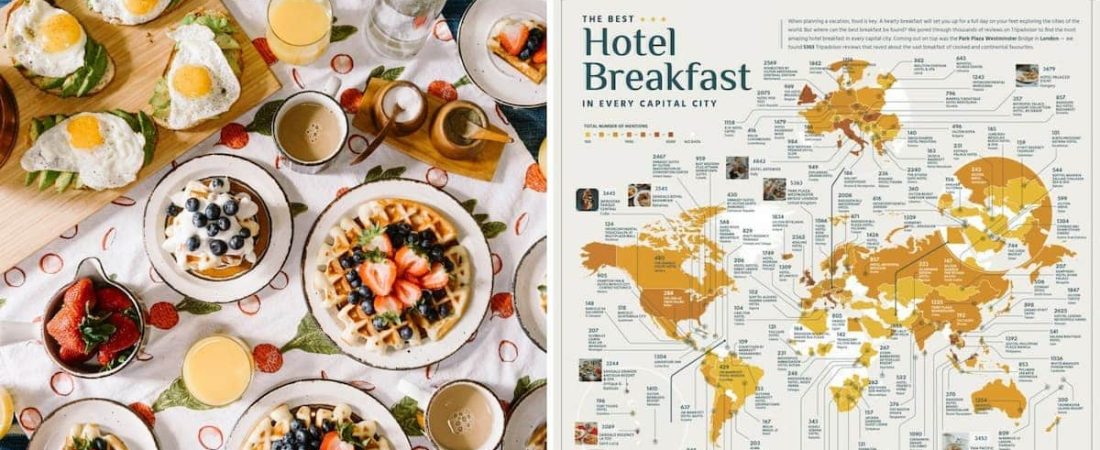 Este mapa muestra cuáles son los hoteles con los mejores desayunos, según Tripadvisor