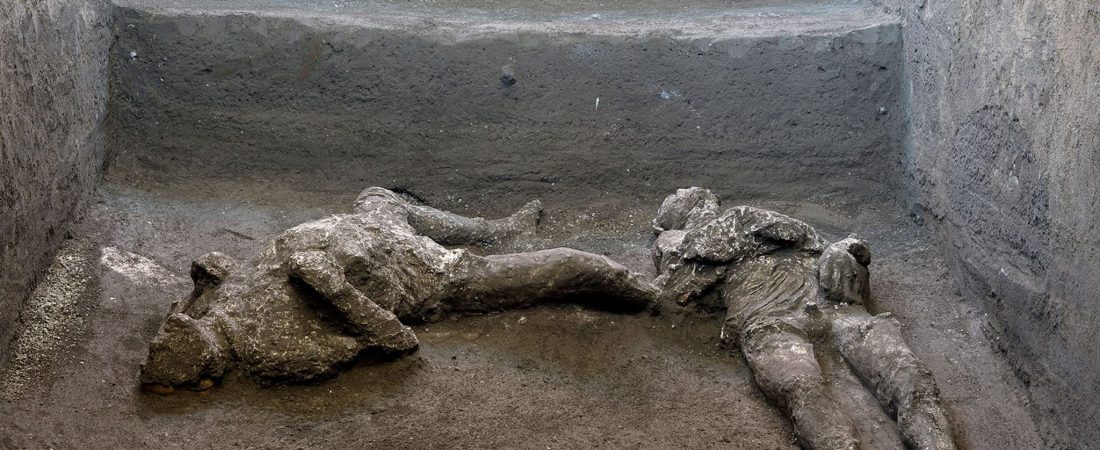 Remains of two men who died in the volcanic eruption that destroyed the ancient Roman city of Pompeii in 79 AD are discovered in a dig carried out during the coronavirus disease (COVID-19) pandemic in Pompeii, Italy November 18, 2020. Picture taken November 18, 2020. Luigi Spina/Handout via REUTERS    REUTERS ATTENTION EDITORS - THIS IMAGE HAS BEEN SUPPLIED BY A THIRD PARTY.     TPX IMAGES OF THE DAY