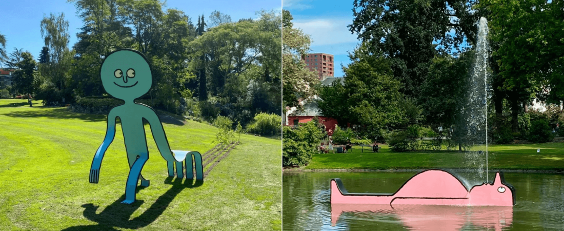 Nuevas y simpáticas esculturas 2D adornan Le Jardin des Plantes en Nantes, Francia 1