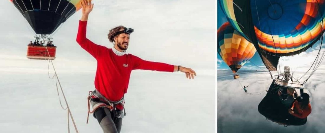 El nuevo récord mundial por slackline pertenece a un brasilero que caminó sobre las nubes