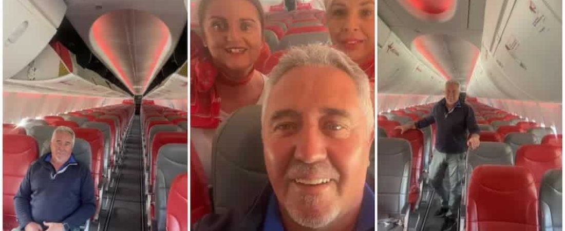 Pasajero descubre que es la única persona en el vuelo