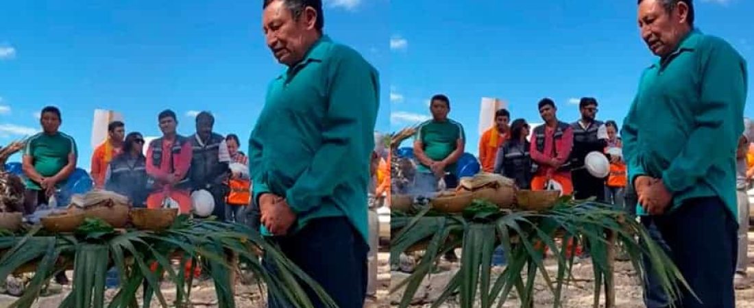 Tren Maya Realizan ceremonia para pedir permiso a los antiguos dueños de la tierra y poder avanzar en las obras de la estación Tulum