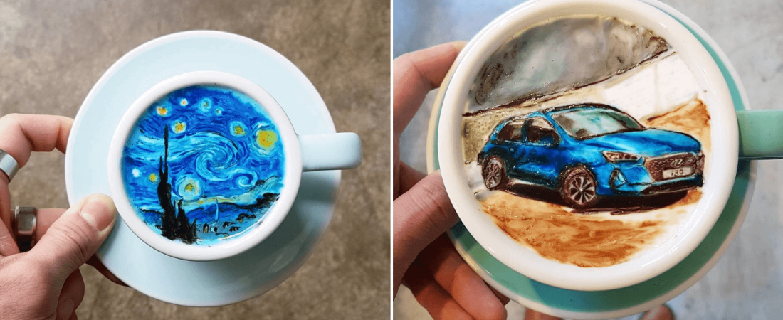 Un barista coreano sorprende a todos con sus increíbles diseños sobre la espuma del café 2