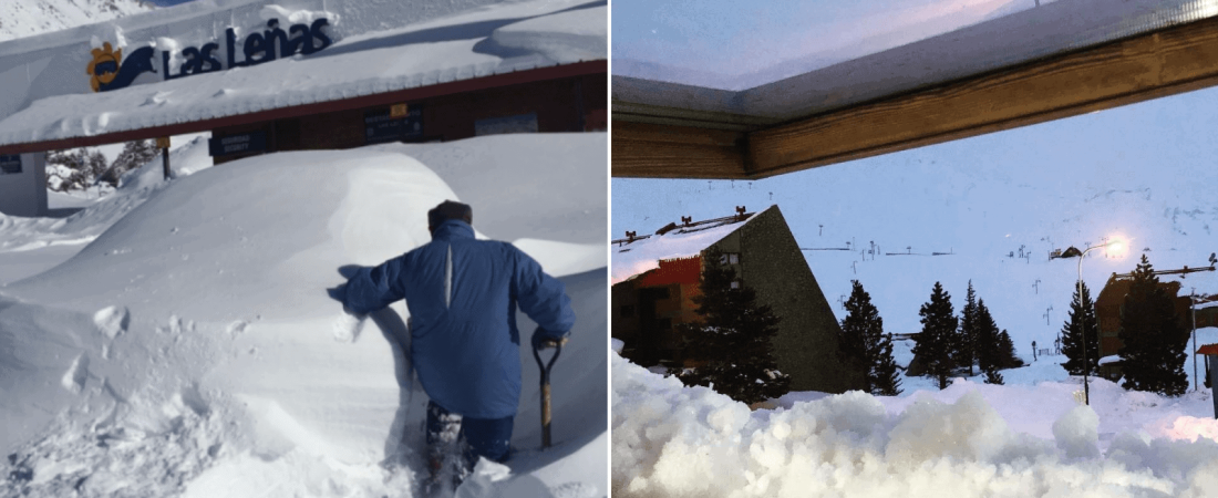 Una histórica ola polar dejó al centro de esquí Las Leñas completamente cubierto de nieve 1