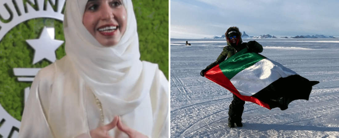 Una mujer emiratí alcanzó un nuevo récord mundial al visitar los siete continentes en tan solo 86 horas 11