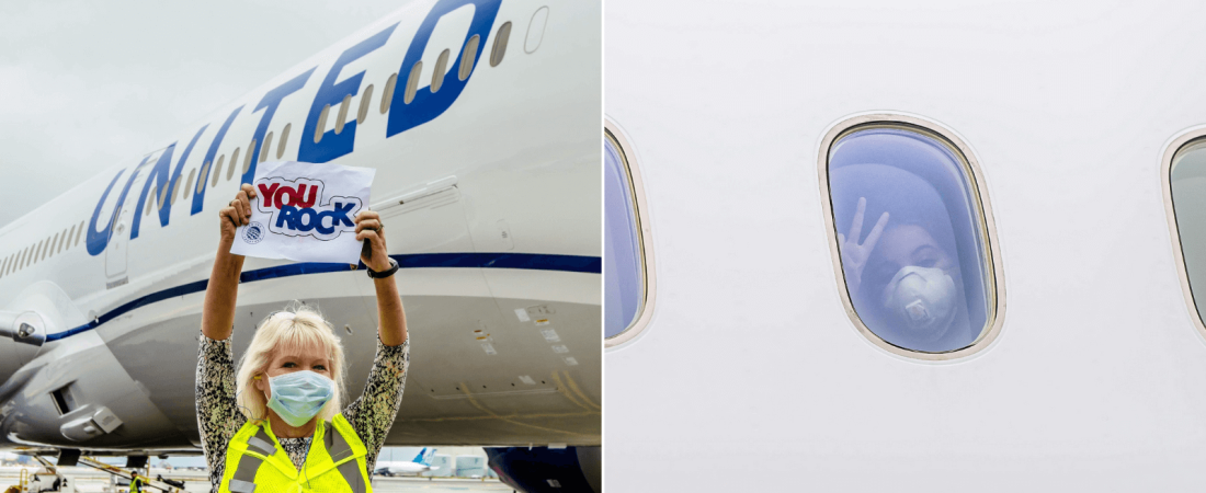 United Airlines rinde homenaje a 20 médicos voluntarios de California que se dirigen rumbo a Nueva York para ayudar en la lucha contra el Covid-19 54