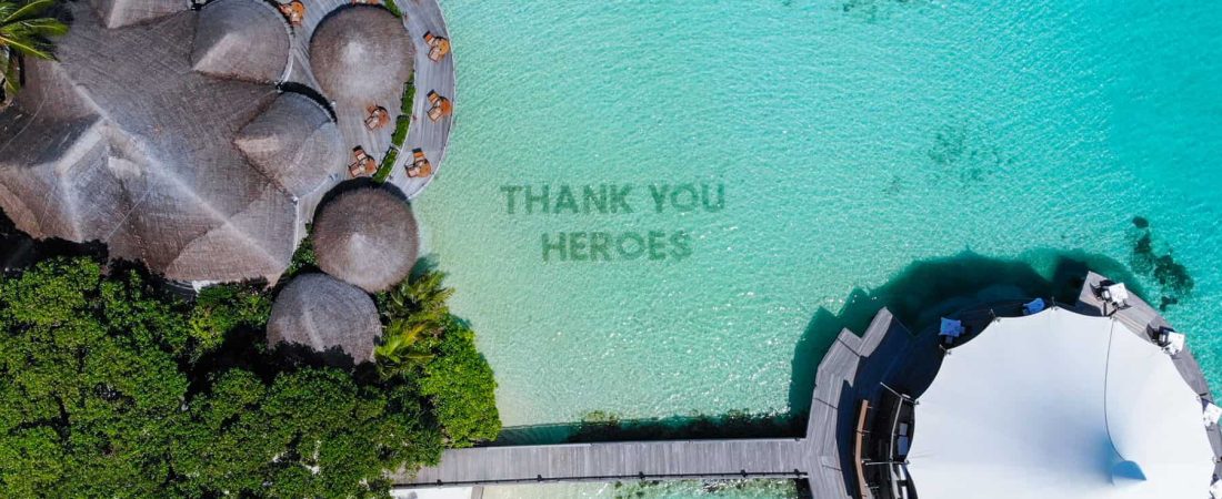 Maldivas: el resort Baros Maldives realizó un hermoso tributo para los héroes de la pandemia por COVID-19