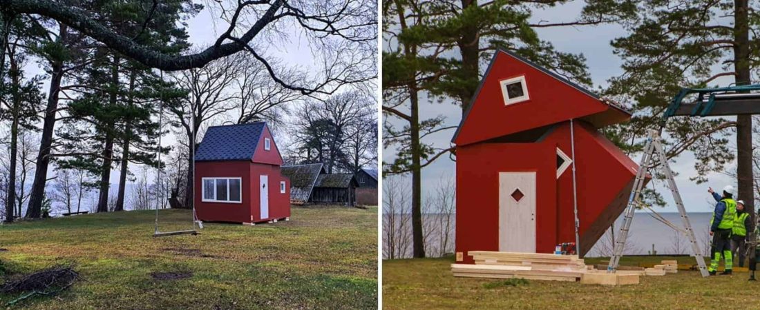 Estas casas pequeñas se pliega como si fuese de origami y se puede trasladar sin problemas