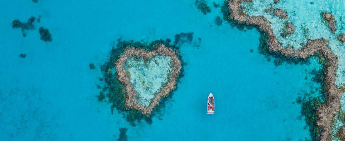 Finalmente se puede visitar este arrecife con forma de corazón en la Gran Barrera de Coral, Australia