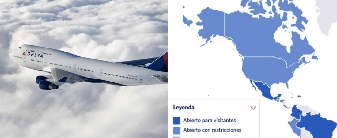 La aerolínea Delta diseñó un mapa interactivo que permite ver las restricciones por COVID-19 de los diferentes países