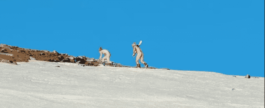 esquiadores en la montaña