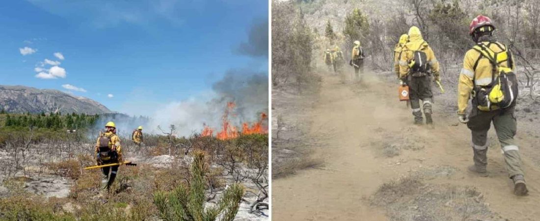 El incendio en El Bolsón continúa y más de 100 personas se encuentran trabajando en el lugar