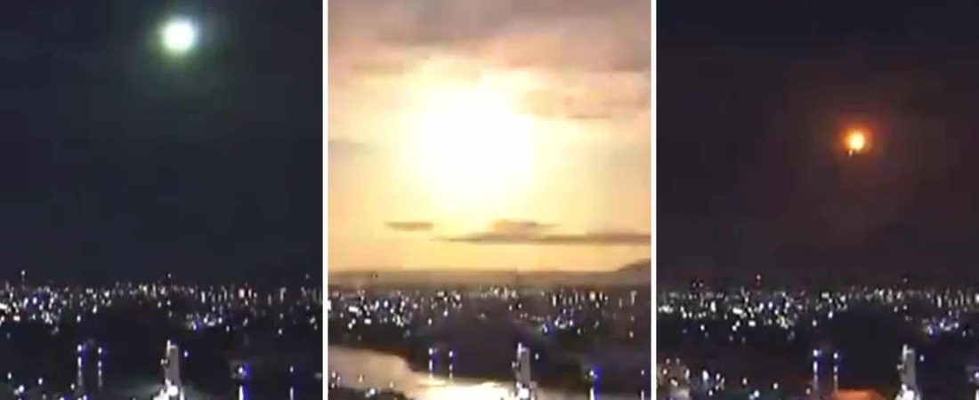 El cielo de Japón se iluminó durante la noche con lo que parecía ser una bola de fuego