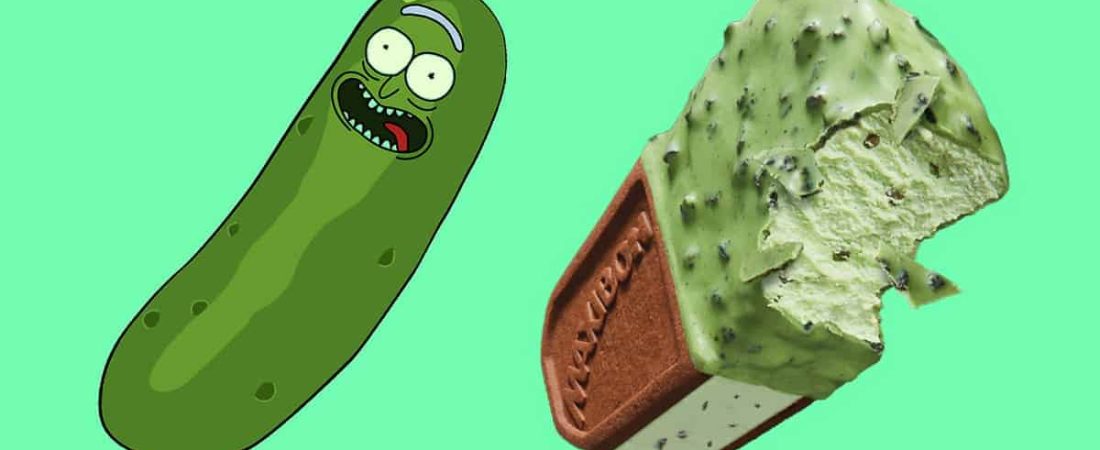 sándwich de helado con sabor a 'Pickle Rick'