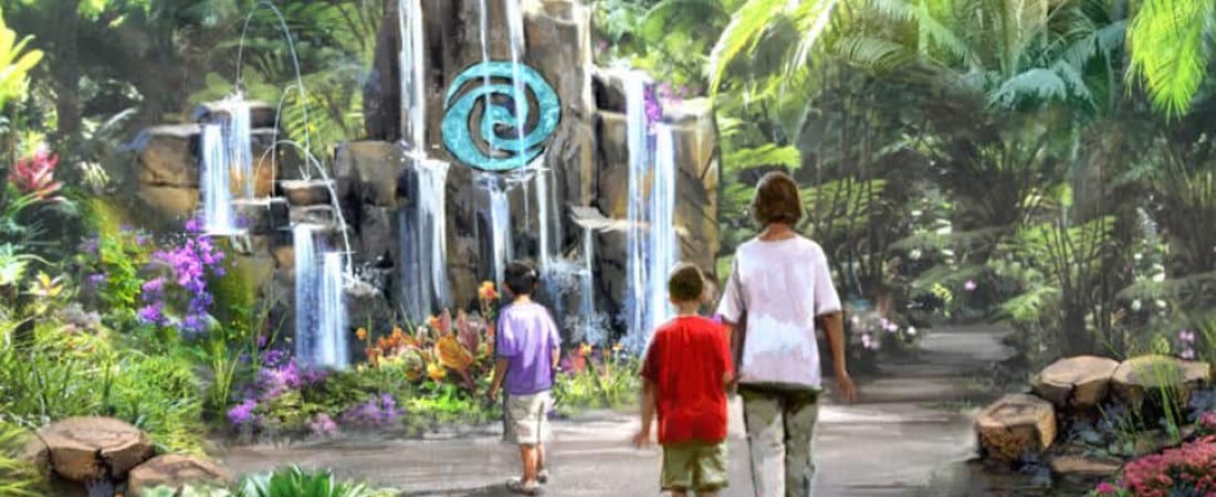 Journey of Water, Inspired by “Moana” at Epcot will be the first attraction inspired by the hit Walt Disney Animation Studios film. This lush exploration trail will invite guests to meet and play with magical, living water. (Disney)