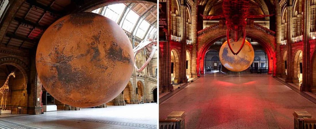 El Museo de Historia Natural de Londres cuenta con una réplica gigante de Marte como homenaje a la nueva misión de la NASA