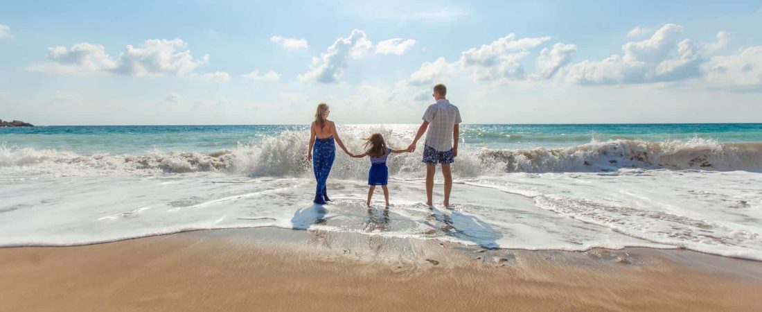 Playa con familia